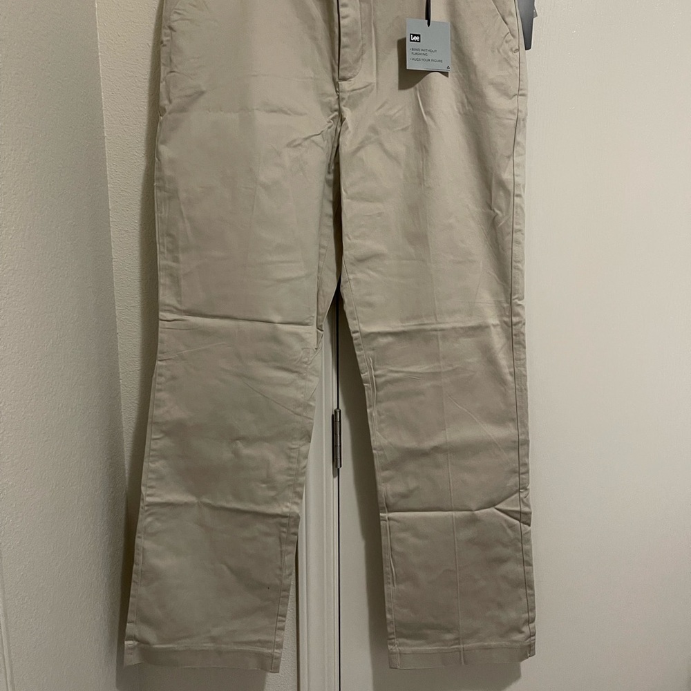 Lee Tan Straight Leg Pants Classic Cotton-Blend